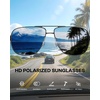 image:imageDUCO Aviator Sunglasses for Men Women Carbon Fiber Polarized Sunglasses Men UV Protection for Driving Golf Fishing 3051Black Frame Blue Lens