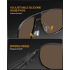 image:imageDUCO Aviator Sunglasses for Men Women Carbon Fiber Polarized Sunglasses Men UV Protection for Driving Golf Fishing 3051Black Frame Blue Lens