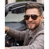 image:imageDUCO Aviator Sunglasses for Men Women Carbon Fiber Polarized Sunglasses Men UV Protection for Driving Golf Fishing 3051Black Frame Brown Lens