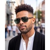image:imageDUCO Aviator Sunglasses for Men Women Carbon Fiber Polarized Sunglasses Men UV Protection for Driving Golf Fishing 3051Black Frame G15 Green Lens