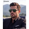 image:imageDUCO Aviator Sunglasses for Men Women Carbon Fiber Polarized Sunglasses Men UV Protection for Driving Golf Fishing 3051Black Frame G15 Green Lens