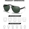 image:imageDUCO Aviator Sunglasses for Men Women Carbon Fiber Polarized Sunglasses Men UV Protection for Driving Golf Fishing 3051Black Frame G15 Green Lens