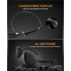 image:imageDUCO Aviator Sunglasses for Men Women Carbon Fiber Polarized Sunglasses Men UV Protection for Driving Golf Fishing 3051Black Frame Grey Lens
