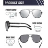 image:imageDUCO Aviator Sunglasses for Men Women Carbon Fiber Polarized Sunglasses Men UV Protection for Driving Golf Fishing 3051Black Frame Mirror Lens