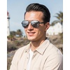 image:imageDUCO Aviator Sunglasses for Men Women Carbon Fiber Polarized Sunglasses Men UV Protection for Driving Golf Fishing 3051Black Frame Mirror Lens
