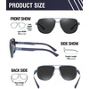 image:imageDUCO Aviator Sunglasses for Men Women Carbon Fiber Polarized Sunglasses Men UV Protection for Driving Golf Fishing 3051Blue Frame Grey Lens