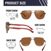 image:imageDUCO Aviator Sunglasses for Men Women Carbon Fiber Polarized Sunglasses Men UV Protection for Driving Golf Fishing 3051Brown Frame Brown Lens
