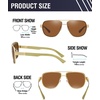 image:imageDUCO Aviator Sunglasses for Men Women Carbon Fiber Polarized Sunglasses Men UV Protection for Driving Golf Fishing 3051Gold Frame Brown Lens