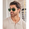 image:imageDUCO Aviator Sunglasses for Men Women Carbon Fiber Polarized Sunglasses Men UV Protection for Driving Golf Fishing 3051Gold Frame Green Lens