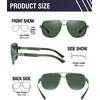 image:imageDUCO Aviator Sunglasses for Men Women Carbon Fiber Polarized Sunglasses Men UV Protection for Driving Golf Fishing 3051Green Frame G15 Lens