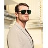 image:imageDUCO Aviator Sunglasses for Men Women Carbon Fiber Polarized Sunglasses Men UV Protection for Driving Golf Fishing 3051Green Frame G15 Lens