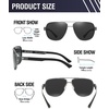 image:imageDUCO Aviator Sunglasses for Men Women Carbon Fiber Polarized Sunglasses Men UV Protection for Driving Golf Fishing 3051Gunmetal Frame Grey Lens