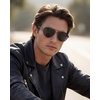 image:imageDUCO Aviator Sunglasses for Men Women Carbon Fiber Polarized Sunglasses Men UV Protection for Driving Golf Fishing 3051Gunmetal Frame Grey Lens
