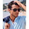 image:imageDUCO Aviator Sunglasses for Men Women Carbon Fiber Polarized Sunglasses Men UV Protection for Driving Golf Fishing 3051Gunmetal Frame Grey Lens