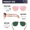 image:imageDUCO Aviator Sunglasses for Men Women Carbon Fiber Polarized Sunglasses Men UV Protection for Driving Golf Fishing 3051Rose Gold Frame Pink Lens