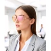 image:imageDUCO Aviator Sunglasses for Men Women Carbon Fiber Polarized Sunglasses Men UV Protection for Driving Golf Fishing 3051Rose Gold Frame Pink Lens