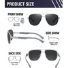 image:imageDUCO Aviator Sunglasses for Men Women Carbon Fiber Polarized Sunglasses Men UV Protection for Driving Golf Fishing 3051Silver Frame Grey Lens