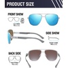 image:imageDUCO Aviator Sunglasses for Men Women Carbon Fiber Polarized Sunglasses Men UV Protection for Driving Golf Fishing 3051Silver Frame Revo Blue Lens