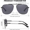 image:imageDUCO Aviator Sunglasses for Mens Womens Polarized Retro Sun Glasses Metal Frame for Driving Fishing 100 UV Protection 3035KBlack Frame Grey Len