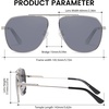 image:imageDUCO Aviator Sunglasses for Mens Womens Polarized Retro Sun Glasses Metal Frame for Driving Fishing 100 UV Protection 3035KSilver Frame Silver Len