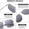 image:imageDUCO Aviator Sunglasses for Mens Womens Polarized Retro Sun Glasses Metal Frame for Driving Fishing 100 UV Protection 3035KSilver Frame Silver Len