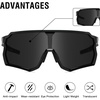 image:imageDUCO Baseball Sunglasses for Men Polarized Cycling Goggles DC0035  UV400 Protection Sports Glasses Impactresistant Running Shades Flexible for Softball Fishing DrivingBlackgreyrevo Black