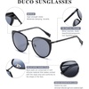 image:imageDUCO Cat Eye Sunglasses for Women Retro Polarized Womens Sun Glasses 90s Vintage Shades UV Protection DC1222Black Frame Grey Lens