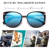 image:imageDUCO Cat Eye Sunglasses for Women Retro Polarized Womens Sun Glasses 90s Vintage Shades UV Protection DC1222Black Frame Revo Blue Lens