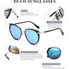 image:imageDUCO Cat Eye Sunglasses for Women Retro Polarized Womens Sun Glasses 90s Vintage Shades UV Protection DC1222Black Frame Revo Blue Lens