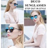 image:imageDUCO Cat Eye Sunglasses for Women Retro Polarized Womens Sun Glasses 90s Vintage Shades UV Protection DC1222Black Frame Revo Blue Lens