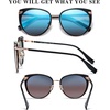 image:imageDUCO Cat Eye Sunglasses for Women Retro Polarized Womens Sun Glasses 90s Vintage Shades UV Protection DC1222Black Frame Revo Blue Lens