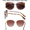 image:imageDUCO Cat Eye Sunglasses for Women Retro Polarized Womens Sun Glasses 90s Vintage Shades UV Protection DC1222Tortoise Frame Brown Lens