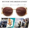 image:imageDUCO Cat Eye Sunglasses for Women Retro Polarized Womens Sun Glasses 90s Vintage Shades UV Protection DC1222Transparent Brown Frame Brown Lens