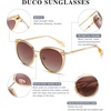 image:imageDUCO Cat Eye Sunglasses for Women Retro Polarized Womens Sun Glasses 90s Vintage Shades UV Protection DC1222Transparent Brown Frame Brown Lens