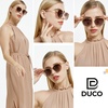 image:imageDUCO Cat Eye Sunglasses for Women Retro Polarized Womens Sun Glasses 90s Vintage Shades UV Protection DC1222Transparent Brown Frame Brown Lens
