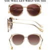 image:imageDUCO Cat Eye Sunglasses for Women Retro Polarized Womens Sun Glasses 90s Vintage Shades UV Protection DC1222Transparent Brown Frame Brown Lens