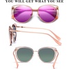 image:imageDUCO Cat Eye Sunglasses for Women Retro Polarized Womens Sun Glasses 90s Vintage Shades UV Protection DC1222Transparent Pink Frame Pink Lens