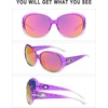 image:imageDUCO Classic Sunglasses for Women polarized womens sunglasses 100 UV Protection Shades 6214Gradient Purple Frame Revo Red Lens