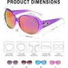 image:imageDUCO Classic Sunglasses for Women polarized womens sunglasses 100 UV Protection Shades 6214Gradient Purple Frame Revo Red Lens