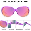 image:imageDUCO Classic Sunglasses for Women polarized womens sunglasses 100 UV Protection Shades 6214Gradient Purple Frame Revo Red Lens