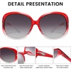 image:imageDUCO Classic Sunglasses for Women polarized womens sunglasses 100 UV Protection Shades 6214Gradient Wine Red Frame Grey Lens