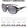 image:imageDUCO Classic Sunglasses for Women polarized womens sunglasses 100 UV Protection Shades 6214Purple Frame Gray Lens