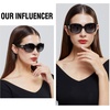 image:imageDUCO Classic Sunglasses for Women polarized womens sunglasses 100 UV Protection Shades 6214Purple Frame Gray Lens