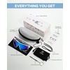 image:imageDUCO Kids Youth Baseball Sunglasses for Boys Girls Age 816 Polarized UV400 Protection Sports Cycling Glasses DK26801white Black Frame Black Temple Revo Blue Lens