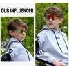 image:imageDUCO Kids Youth Baseball Sunglasses for Boys Girls Age 816 Polarized UV400 Protection Sports Cycling Glasses DK26802blue Colorful Frame Black Temple Revo Orange Lens