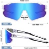 image:imageDUCO Kids Youth Baseball Sunglasses for Boys Girls Age 816 Polarized UV400 Protection Sports Cycling Glasses DK26803white Red Blue Dot Frame Revo Blue Lens