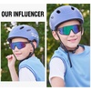 image:imageDUCO Kids Youth Baseball Sunglasses for Boys Girls Age 816 Polarized UV400 Protection Sports Cycling Glasses DK26804black Frame Green Temple Colorful Lens