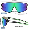 image:imageDUCO Kids Youth Baseball Sunglasses for Boys Girls Age 816 Polarized UV400 Protection Sports Cycling Glasses DK26804black Frame Green Temple Colorful Lens