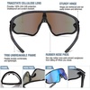 image:imageDUCO Kids Youth Baseball Sunglasses for Boys Girls Age 816 Polarized UV400 Protection Sports Cycling Glasses DK26805black Painting Frame Revo Blue Lens