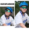 image:imageDUCO Kids Youth Baseball Sunglasses for Boys Girls Age 816 Polarized UV400 Protection Sports Cycling Glasses DK26808navy Blue Frame Black Temple Revo Green Lens